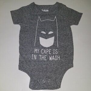 DC Batman My Cape Is In The Wash Bodysuit Heathered Gray Baby Infant 12 Months